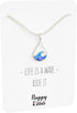 Silver Wave Necklace - Beach Jewelry for Surfers and Sea Lovers - Motivational Drop Shape Pendant with Gift Message Card...