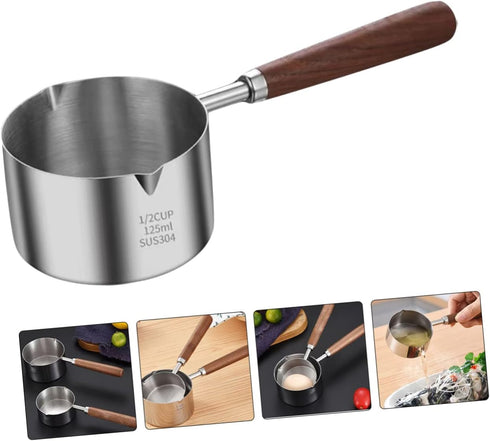 Small Pot with Oil Saucepan with Pour Spout Chocolate Melting Pot Small Stock Pot Mini Frying Pan Espresso Pot Small Soup Pot Samll Pot One-hand B...