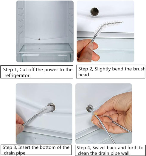 2 Pack 60 Inch Extra Long Tube Brush Pipe Cleaner, Stainless Steel Flexible Drain Tube Cleaning Brushes for Sink Refrigerator Drain, Aquarium Filt...