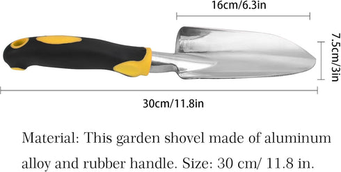 Garden Shovel Hand Trowel Mini Shovel Garden Tools Cast-Aluminum Heavy Duty Gardening Tool Soft Rubberized Non-Slip Handle Potting Tools for Plant...