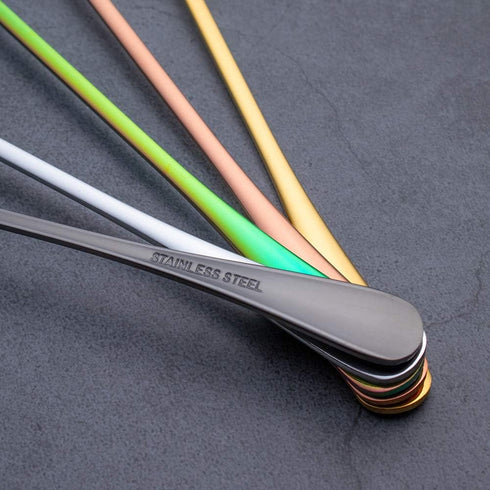 Long Handle Tea Spoon, Stainless Steel Multicolored Spoon Iced Tea Spoons for Mixing Ice Cream Coffee Spoon Milkshake Dessert Spoon Cocktail Stirr...