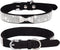 Haoyueer Rhinestone Dog Collar, Cute Dazzling Sparkling Soft Suede Leather Dog Cat Rhinestone Collar Crystal Diamond Pet Dog Puppy Collar (S, Blac...
