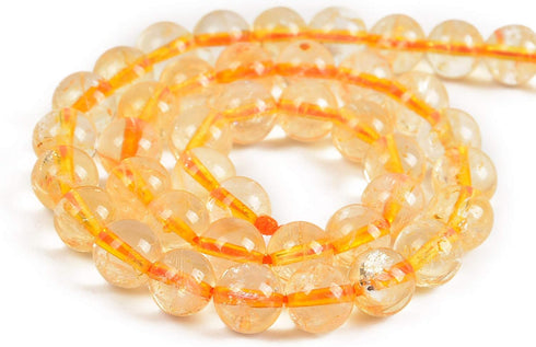 45pcs 8mm Natural Golden Citrine Gemstone Round Spacer Loose Stone Beads for Jewelry Making 15.5" 1 Strand (Golden Citrine, 8mm 45Beads)...