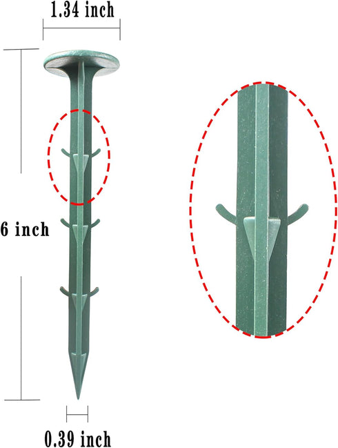 50/100/150 Pack 6 Inch Plastic Garden Lawn Stakes, Landscape Anchors Rustproof Spikes for Ground Lawn Edging, Weed Fabric, Tarp, Christmas Yard De...