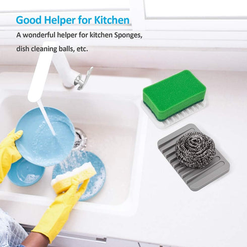 2PCS Mcyye Self Draining Soap Dishes, Premium Silicone Soap Holder & Saver for Shower, Bathroom, Kitchen, Bath Tub, Razor, Sponges, Drains Water V...