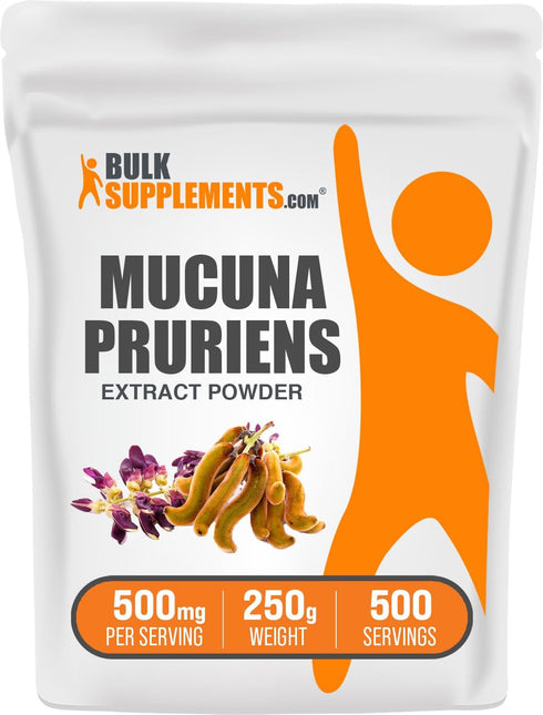 BulkSupplements.com Mucuna Pruriens Extract Powder - Mucuna Pruriens Supplements, Herbal Supplement - Vegan & Gluten Free, 500mg per Serving, 250g...