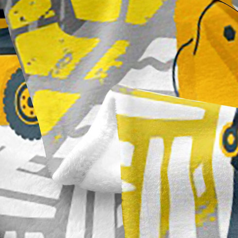 Construction Blanket for Kids Boys Toddler,Cartoon Truck Throw Blanket for Kids Girls,Under Construction Vehicles Fleece Blanket,Cartoon Machinery...