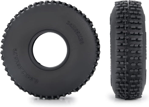 RCHUBAM 4PCS 1.0" Crawler Tires Rubber Tires 65mm for 1/18 TRX4M 1/24 Axial SCX24 Deadbolt Bronco RC Crawler Car...