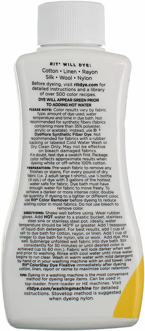 Rit Purpose Liquid Dye, Yellow, 236ml...