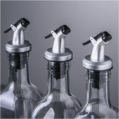 4 Pcs Oil Pour Spouts, Olive Oil Bottle Dispenser with Leakproof Nozzle for Olive Oil, Wine, Vinegar, Soy Sauce, Oil Bottle Dispenser Kitchen Tool...