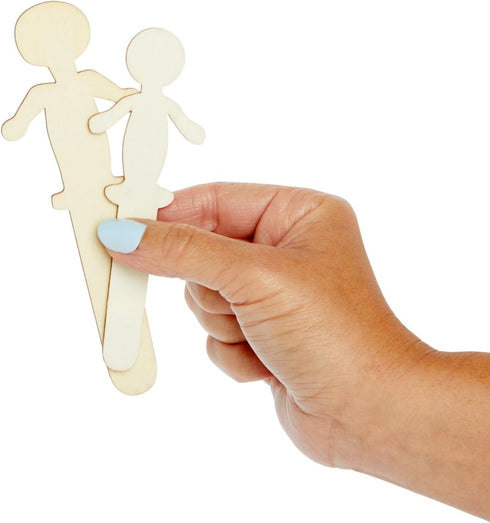 Juvale 100 Pack Unfinished People Shaped Craft Sticks, Wooden Popsicle Sticks for DIY Projects...