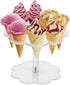Ice Cream Cone Holder Stand with 8 Holes Capacity, Clear Acrylic Waffle Cone Holder for Mini Ice Cream Cones Snow Cone Hand Roll Sushi Popcorn Swe...