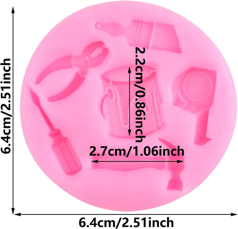 Hand Tools Silicone Molds Mini Construction Tools Fondant Mold For Cake Decorating Cupcake Topper Chocolate Candy Gum Paste Polymer Clay...