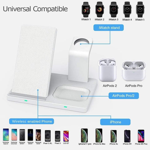 Wireless Charger Station, COSOOS 3 in 1 Charging Stand Compatible with iWatch Series 6/5/4/3/2/1, AirPods Pro/2 and iPhone 13/13 Pro/13 Pro Max/12...
