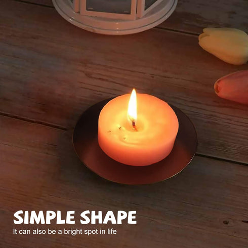 Iron Plate Candle HolderBlack Pillar Candle Holders for Table?Decorative Pillar Candle Plate?Pedestal Candle Stand for LED & Wax Candles, and Wax ...