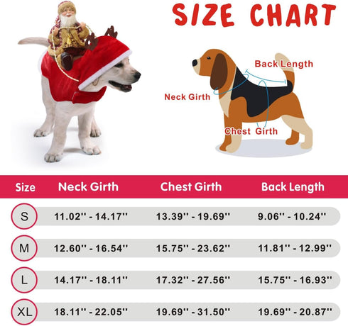 Idepet Funny Pet Dog Cat Christmas Costume Santa Dogs Winter Hoodie Coat Clothes for Christmas Halloween Party,The Riding Horse Santa Claus Pet Do...