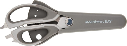 Rachael Ray Professional Multi Shear Kitchen Scissors with Herb Stripper and Sheath, 2 Piece, Gray...