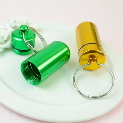 Onwon Waterproof Aluminum Pill Box Case Bottle Cache Drug Holder Keychain Container 6 Pcs,6 Color...