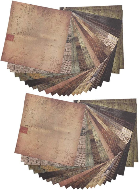 Scrapbook Collection Kit, 48 Sheets Scrapbook Premium Paper Pattern Paper Pack DIY Scrapbook Paper Album Scrapbook Pattern Greeting Cards Junk Jou...