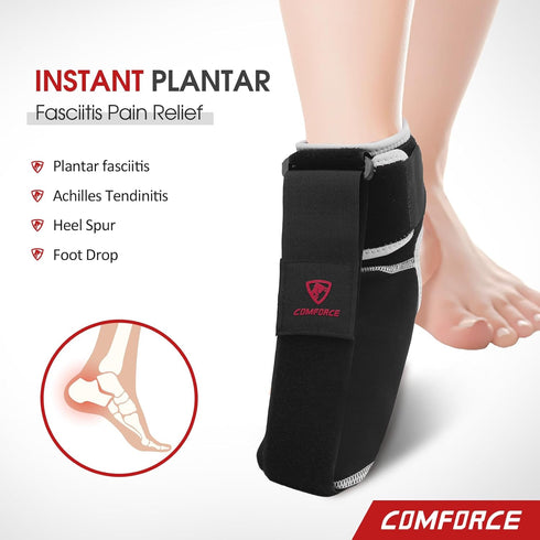 Plantar Fasciitis Night Splint Socks, Adjustable Plantar Fasciitis Brace for Foot Drop, Achilles Tendonitis, Heel Spur, Pain Relief, Black(Medium)...