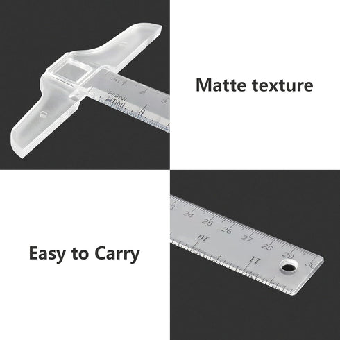 Junior T-Square Plastic Transparent T-Ruler 30cm/ 12 Inch for Drafting & Art Framing 1pc...