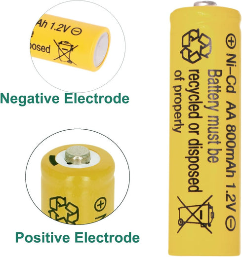 12 Packs 1.2V 800mAh NI-CD AA Rechargeable Batteries for Garden Landscaping Solar Lights, Security Lights...