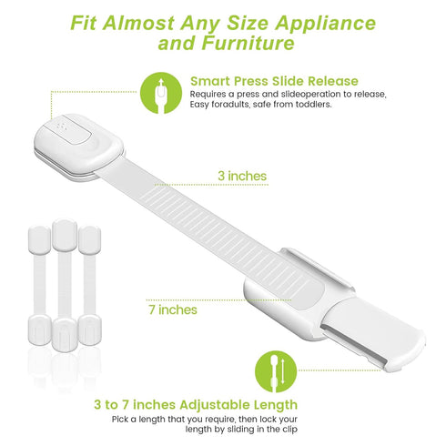 Matenf Child Proof Cabinet Locks (4 Packs), Baby Toddlers Locks for Drawers, Refrigerator Safety Latches for Kids Pets, Durable Safe ABS Material ...