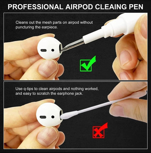 CREI.TOR Cleaner Kit for Airpods Pro 1 2 3 Multi-Function Cleaning Pen with Soft Brush Flocking Sponge for Bluetooth Earphones Case Cleaning Tools...