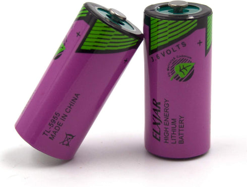 elxjar (2-Pack) TL-5955 3.6V 2/3AA Battery Replacement for Tadiran TL-2155 TL-4955 TL-5155 TL-5955, Xeno XL-055F, Comp-100 Lithium Thionyl Chlorid...