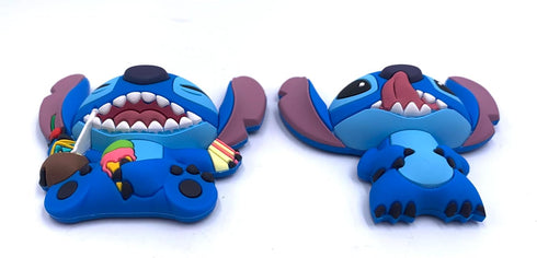 Disney Stitch 3D Foam Magnet Set - Stitch with Tongue and Stitch with Food Magnets - Magnet for Refrigerators and Lockers...