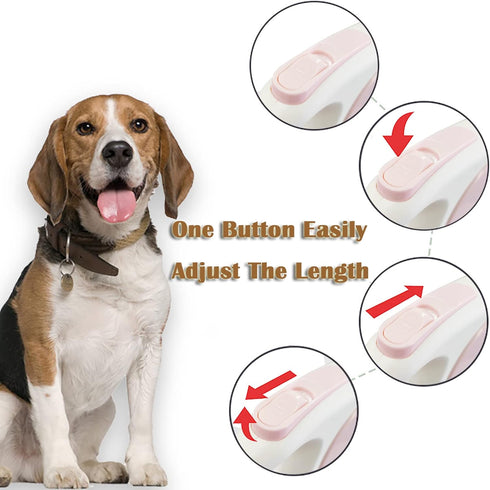 Pink Retractable Dog Leash 10 ft for Small and Medium Dogs and Cats, One Button Brake, Pause, Lock by LFCXHTY...