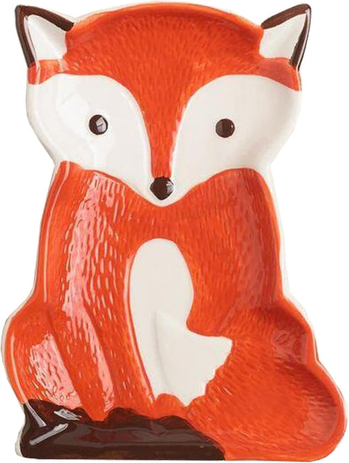 Ceramic Spoon Rest for Stove Top,Fox Design Spoon Holder for Kitchen Counter,Cooking Utensil Rest House Warming Gift,Dishwasher Safe (Fox)...