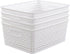 Plastic 8 L Storage Baskets, Medium Kitchen Baskets, White, 4 Packs...