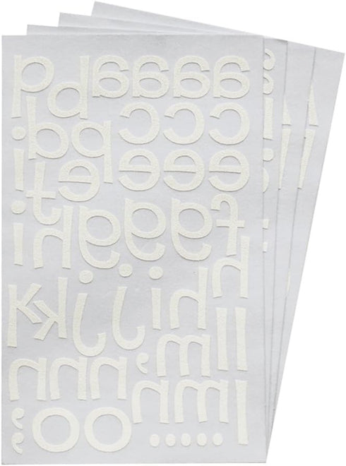Magfok Iron on White Letters Transfer 1.4 Inch Flock Uppercase & Lowercase 4 Sheet (White)...