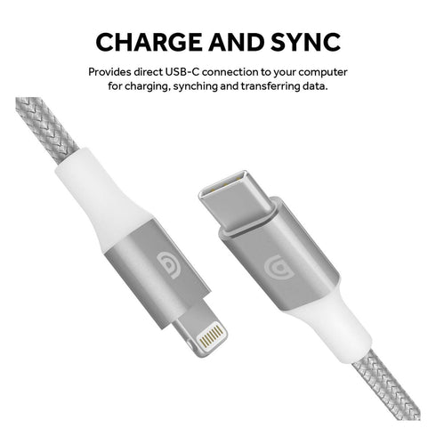 Griffin Premium USB-C to Apple Lightning Cable | Compatible with Apple Lightning - 5FT, Silver......