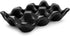 Flexzion Ceramic 6 Cups Egg Tray - Half Dozen Porcelain Egg Holder Container Keeper Storage Organizer Decorative Serving Dish Serveware for Refrig...