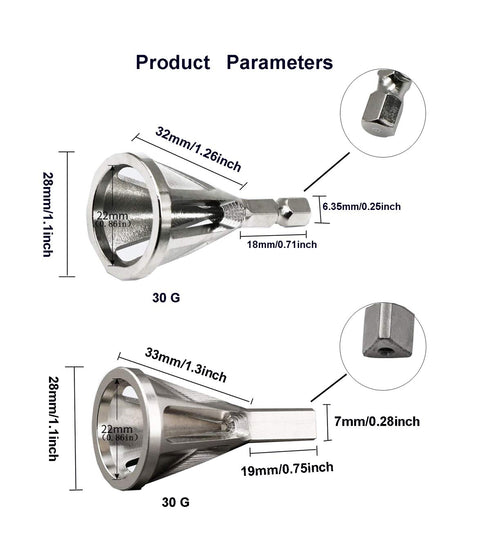 2 PCS HSS Deburring External Chamfer Remove Burr Tools for Drill Bit Eliminate Damaged Extractor Fits Size 8-32 Bolts,(Silver)...