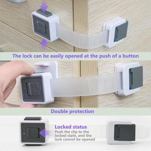 Child Proof Cabinet Locks, 4 Pack Child Locks for Drawer Cupboard Dishwasher Cupboard Pantry and Toilet. Adhesive Safety Baby Proofing Fridge Lock...