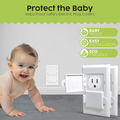 Outlet Covers Baby Proofing - 6 Pack Baby Proof Safety Electric Plug Covers - for Duplex Outlets - Easy Install...