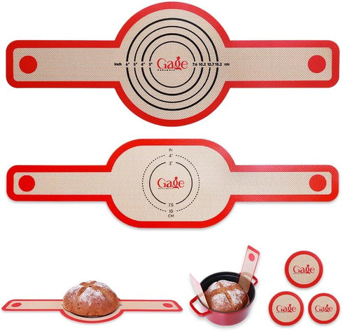 2 Pcs Silicone Bread Sling Silicone Baking Mat for Dutch Oven Liners Non-Stick Heat Resistant Reusable Sourdough Bread Baking Supplies with Long H...