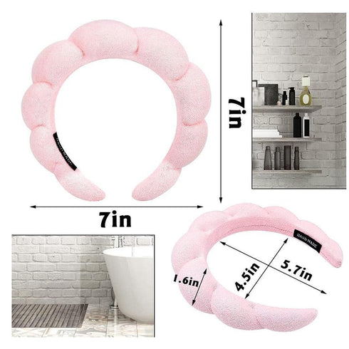Spa Headband for Women, Cute Terry Towel Towel Head Band for Skincare, Sponge Spa Headband for Washing Face, Makeup Removal,Skincare Puffy Spa Sho...