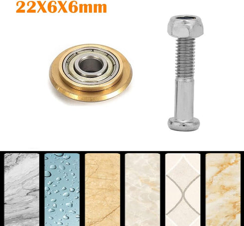 2 Pack Tile Cutter Wheel Cutting Blade Replacement Premium Tungsten Carbide Bearing Ceramic 22×6×6mm Scoring With Bolt Lock Nut For Wall Floor Til...