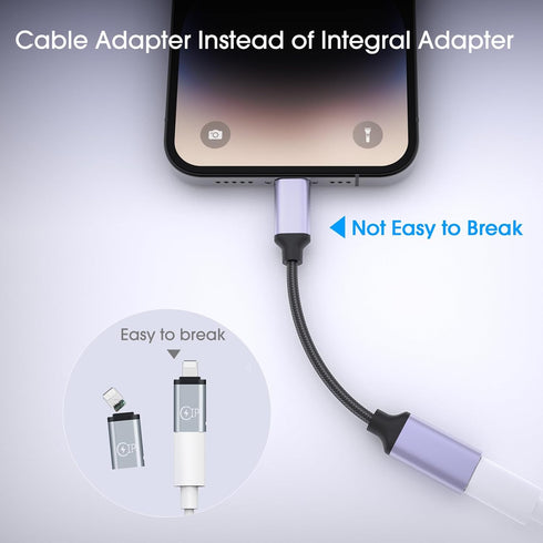 TechMatte USB C to Lightning Cable Adapter, 4 inch 27W PD Fast Charging Compatible with iPhone/iPad/iPod/AirPods, 1 Pack...