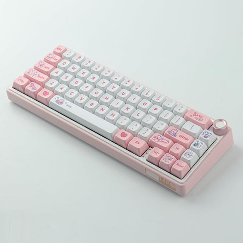 Hyekit PBT Keycaps - XDA Keycaps, 137 Keys Pink Rabbit Keycap Set, Dye-Sublimation Cute Keycaps for Cherry Gateron MX Switches 100%, 75%, 65%, 60%...