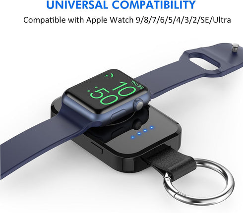 i.VALUX Portable Wireless Charger for Apple Watch Series 9/8/UItra/7/6/5/4/3/2/SE/Nike,Compact Magnetic iWatch Charger 1000mAh Extra Battery Smart...