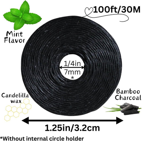 Dental Floss Refill Rolls, Charcoal Woven Thread, 8 Pack, Mint...