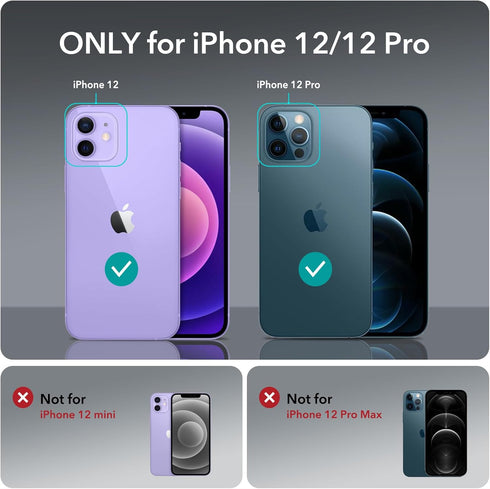 ESR for iPhone 12 Screen Protector, iPhone 12 Pro Screen Protector, Tempered-Glass with Easy Installation Frame compatible with iPhone 12/12 Pro 6...