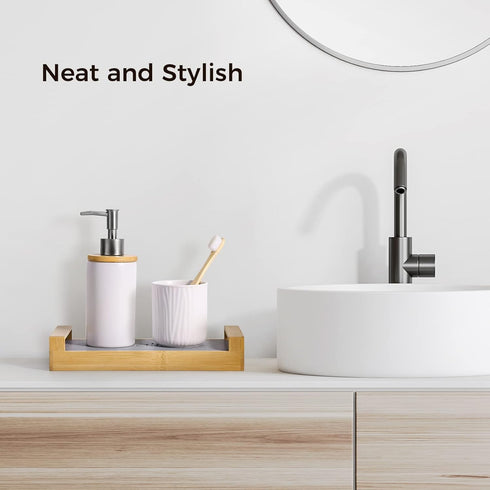 3-in-1 Sink Caddy Instant Dry Sink Organizer, Fast Drying Diatomaceous Earth Stone, Kitchen Sponge Holder, Water Absorbing Sink Rack for Modern Co...