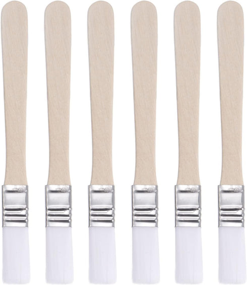 uxcell 0.5" Width Small Paint Brush Nylon Bristle with Wood Handle Painting Tool for Wall, Door, Cabinets, Furniture, Fences, White 6Pcs...