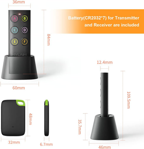 Key Finder Locator,Wireless Key Tracker 80dB RF Item Locator with 131ft Working Range,1 Transmitter and 6 Receivers for Finding lost Key,Remote,Ca...
